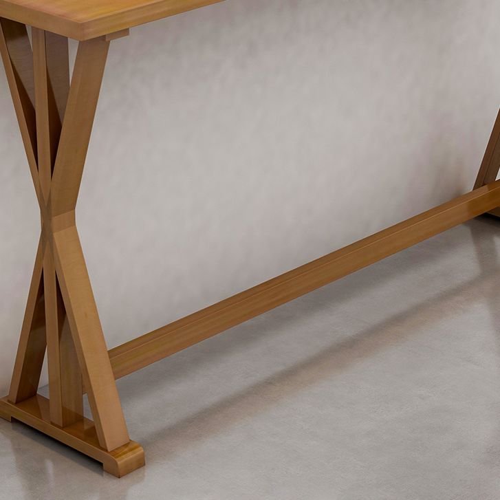 Ensemble de Table de bar rectangulaire moderne, 1/2/4/7 pièces, Table de bar en bois massif et tabourets sans dossier