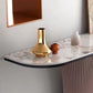 16 Inch Wide Accent Table Modern Style Stone Half Moon Console Table for Hall