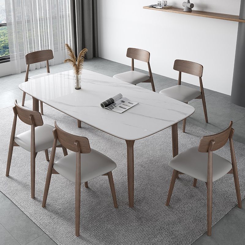 Modern Sintered Stone Top Dining Set Rectangle 1/3/4/5/7 Pieces wooden Table Set Clearhalo 'Dining Room Sets' 'Dining Tables & Seating' 'dining_room_set' 'furn' 'furn_dining_room_set' 'Furniture' 'Kitchen & Dining Furniture' 1200x1200_37b134ea-bdba-4ca8-826e-5546d08d2e92