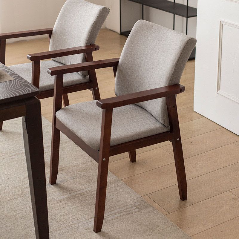 Contemporary Upholstered Solid Back Arm Chair Matte Finish Home Dining Chair Clearhalo ' kitchen&dining_furn' 'Dining Chairs' 'Dining Tables & Seating' 'dining_chair' 'furn' 'furn_dining_chair' 'Furniture' 'furniture_dining_chair' 'Kitchen & Dining Furniture' 'kitchen' 1200x1200_37b21cf7-0523-422a-b3cf-3cabe4627473