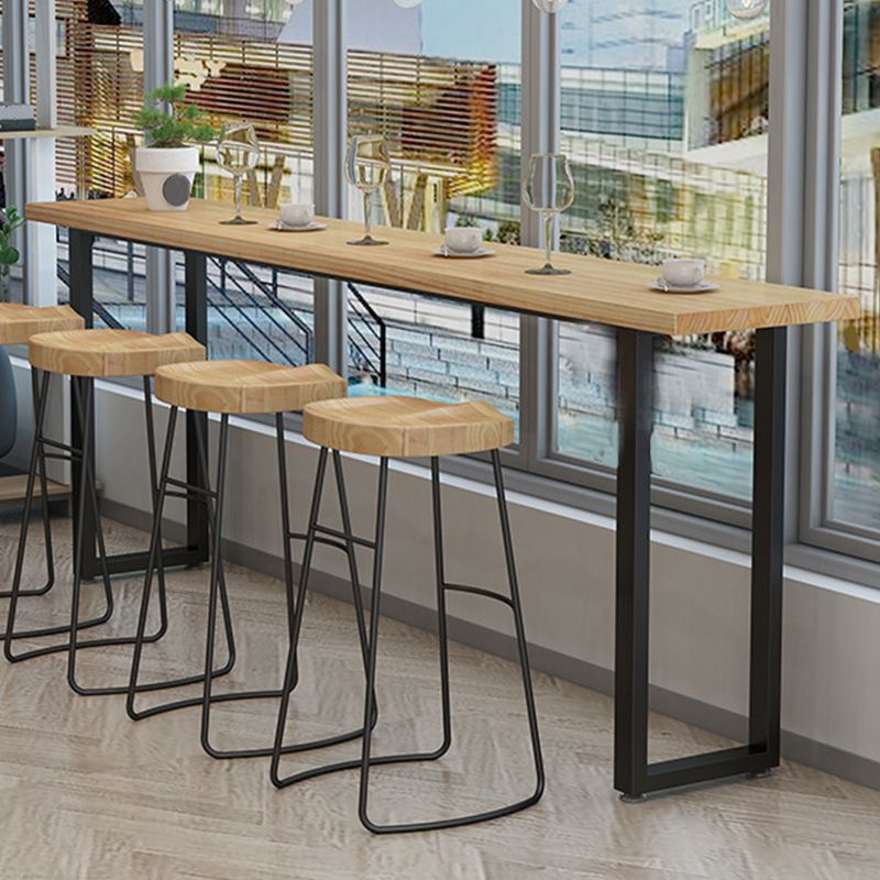 Mesa moderna de altura de barra, mesa de Pub Bistro con tapa de madera maciza para sala de estar
