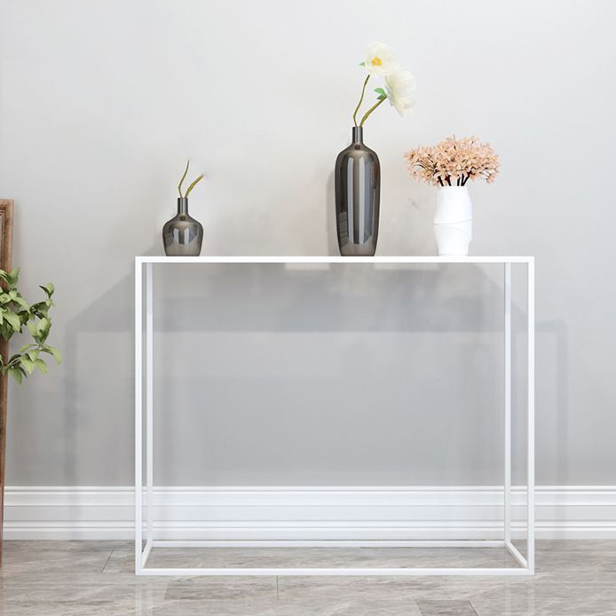 Contemporary Style Console Table Metal Rectangle Accent Table Clearhalo 'Console Tables' 'console_tables' 'Entry & Mudroom Furniture' 'furn' 'furn_console_tables' 'Furniture' 1200x1200_37b47608-7d3a-4d16-a491-ca8a36d6adab