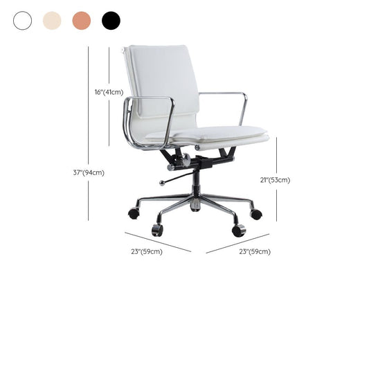 Modern Fixed Arms Chair Leather Adjustable Seat Height Desk Chair with Wheels Clearhalo 'furn' 'furn_office_chair' 'Furniture' 'Office Chairs' 'Office Furniture' 'office_chair' 1200x1200_37b51dea-ea7d-47bd-babf-ae4aadccd863
