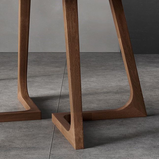 木製の椅子付きラウンドダイネットセット1/2/3/5 PCS茶色の木製ダイニングセット