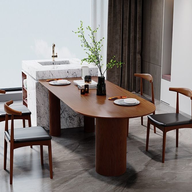 Solid Wood Contemporary Free Form Indoor Table Wood Top Table for Dining Room Clearhalo ' dining_table' 'Dining Tables & Seating' 'Dining Tables' 'furn' 'furn_dining_table' 'Furniture' 'furniture_dining_table' 'Kitchen & Dining Furniture' 'kitchen&dining_furn' 'kitchen' 'kitchen_dining_table' 1200x1200_37b8cb1f-89ee-4155-a680-c1ecf8fedf7d