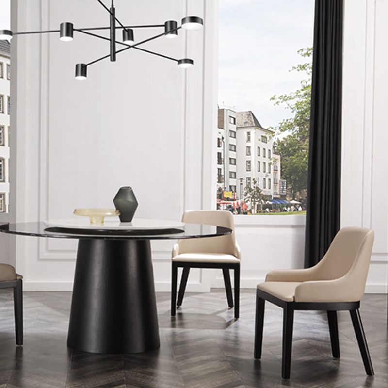 Contemporary Upholstered Arm Chair Solid Wood Home Dining Chair