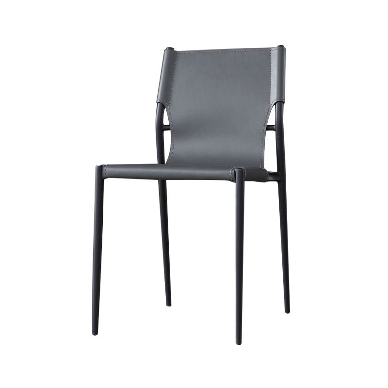 Industrial Design Leather Dining Side Armless Chairs Solid Back Chair Clearhalo ' kitchen&dining_furn' 'Dining Chairs' 'Dining Tables & Seating' 'dining_chair' 'furn' 'furn_dining_chair' 'Furniture' 'furniture_dining_chair' 'Kitchen & Dining Furniture' 'kitchen' 1200x1200_37be053b-1494-4c03-b361-87f5da26d30a