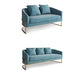 Blue Tuxedo Arm Sofa Contemporary Velvet Sofa with Metal Frame