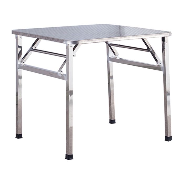 Industrial Style Dining Table Square Stainless Steel Folding Dining Table for Home Use Clearhalo 'Dining Tables & Seating' 'Dining Tables' 'dining_table' 'furn' 'furn_dining_table' 'Furniture' 'Kitchen & Dining Furniture' 1200x1200_37beac92-24b4-4685-a3ef-e8e6fd1ec519