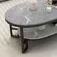 Oval Slate Top Coffee Table Iron 4 Legs Cocktail Table with Shelf Clearhalo 'Coffee & Accent Tables' 'Coffee Tables' 'coffee_tables' 'furn' 'furn_coffee_tables' 'Furniture' 'Living Room Furniture' 1200x1200_37bee477-dac5-49b8-9c68-387e0fd934a1