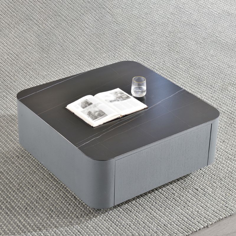 Square Square Block Base Design Slate Plate Table Plate with Drawer Coffee Table Clearhalo 'Coffee & Accent Tables' 'Coffee Tables' 'coffee_tables' 'furn' 'furn_coffee_tables' 'Furniture' 'Living Room Furniture' 1200x1200_37bf43e2-da10-44ea-9ead-b71cbdc831c6