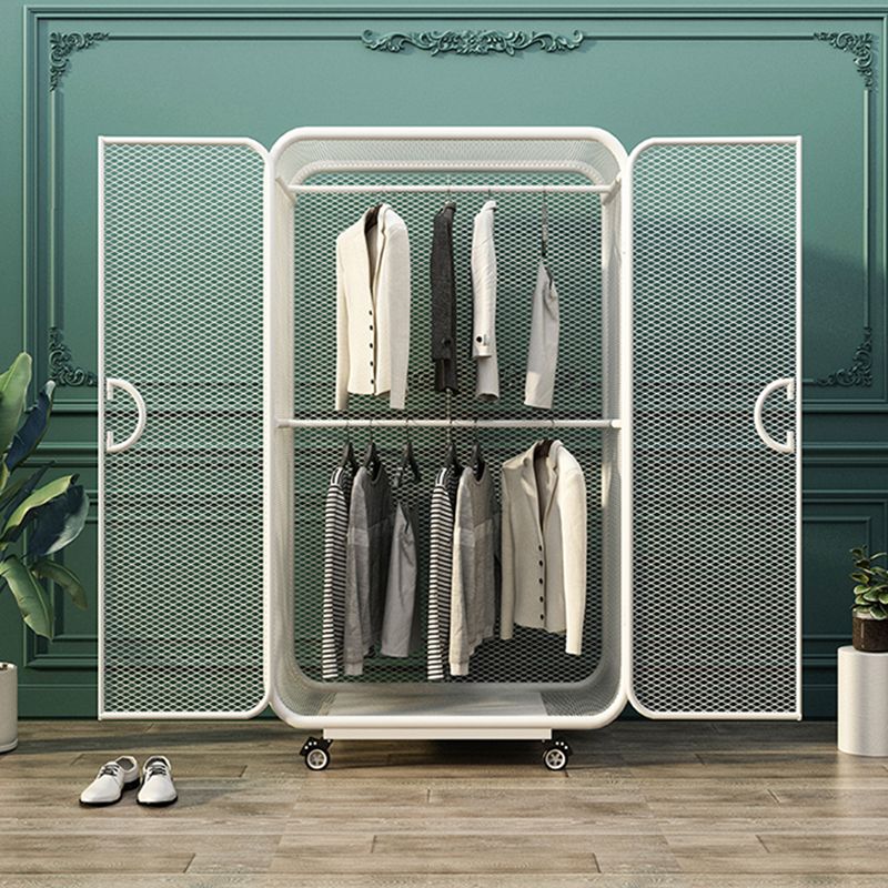 Contemporary Wardrobe Cabinet Metal Wardrobe Closet for Bedroom Clearhalo 'Armoires & Wardrobes' 'armoires_wardrobes' 'Bedroom Furniture' 'furn' 'furn_armoires_wardrobes' 'Furniture' 1200x1200_37bf8b95-7c59-4d9e-9f1e-4f9f5ffbfa8b