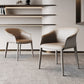 Solid Back Chairs Contemporary Design Arm Leather Dining Chair