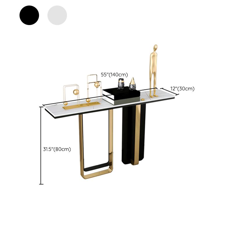 Tavolo di console rettangolare in pietra glam 31,5 "tavolo di accento alto