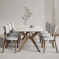 Modern Dining Table Sintered Stone Dinner Table with Wooden Base