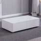 4 Drawers Contemporary Coffee Table in White Solid Wood 13.8" H Cocktail Table