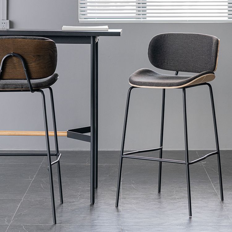 Industrial Style Armless Bar Stool Low Back Counter Bar Stool for Home