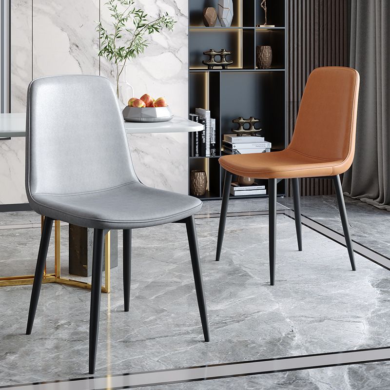 Contemporary Style Chair Kitchen Armless Chairs with Metal Legs Clearhalo 'Dining Chairs' 'Dining Tables & Seating' 'dining_chair' 'furn' 'furn_dining_chair' 'Furniture' 'furniture_dining_chair' 'Kitchen & Dining Furniture' 1200x1200_37c4c644-87fe-444d-becd-965fc25f80f8