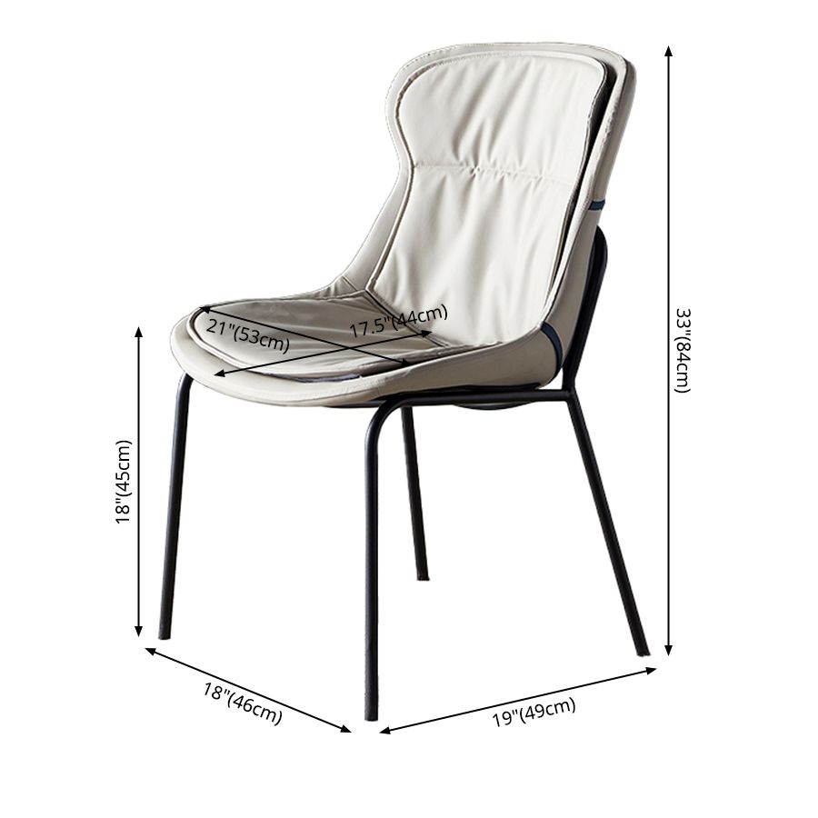 Scandinavian Style Microfiber Leather Dining Chairs Solid Back Armless Chair Clearhalo ' kitchen&dining_furn' 'Dining Chairs' 'Dining Tables & Seating' 'dining_chair' 'furn' 'furn_dining_chair' 'Furniture' 'furniture_dining_chair' 'Kitchen & Dining Furniture' 'kitchen' 1200x1200_37c56b26-34ff-447e-8864-ff77e4c75da9