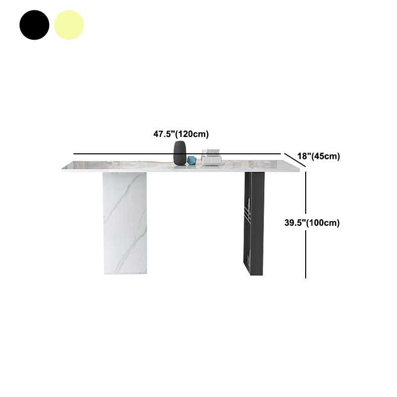 Tavolo da pranzo in pietra bianca tavolo rettangolo industriale tavolo da pranzo con base a slitta