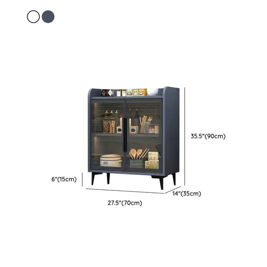 Server server di porte di vetro in stile glam Server in legno senza luci a LED