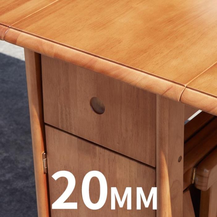 Mid-Century Dining Table Solid Wood Drop-Leaf Table for Home Use, 51"L x 35"W x 29.5"H Clearhalo ' dining_table' 'Dining Tables & Seating' 'Dining Tables' 'furn' 'furn_dining_table' 'Furniture' 'furniture_dining_table' 'Kitchen & Dining Furniture' 'kitchen&dining_furn' 'kitchen' 'kitchen_dining_table' 1200x1200_37c8172a-28be-427f-b1da-a2cec21ca76d
