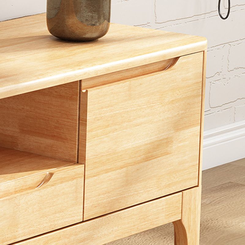 Modern TV Media Stand 15" W Rubberwood TV Stand Console with Drawers Clearhalo 'furn' 'furn_tv_stands_entertainment_centers' 'Furniture' 'Living Room Furniture' 'TV Stands & Entertainment Centers' 'TV Stands & Media Storage Furniture' 'tv_stands_entertainment_centers' 1200x1200_37c86913-c71d-4811-92bc-43c4cc569e89