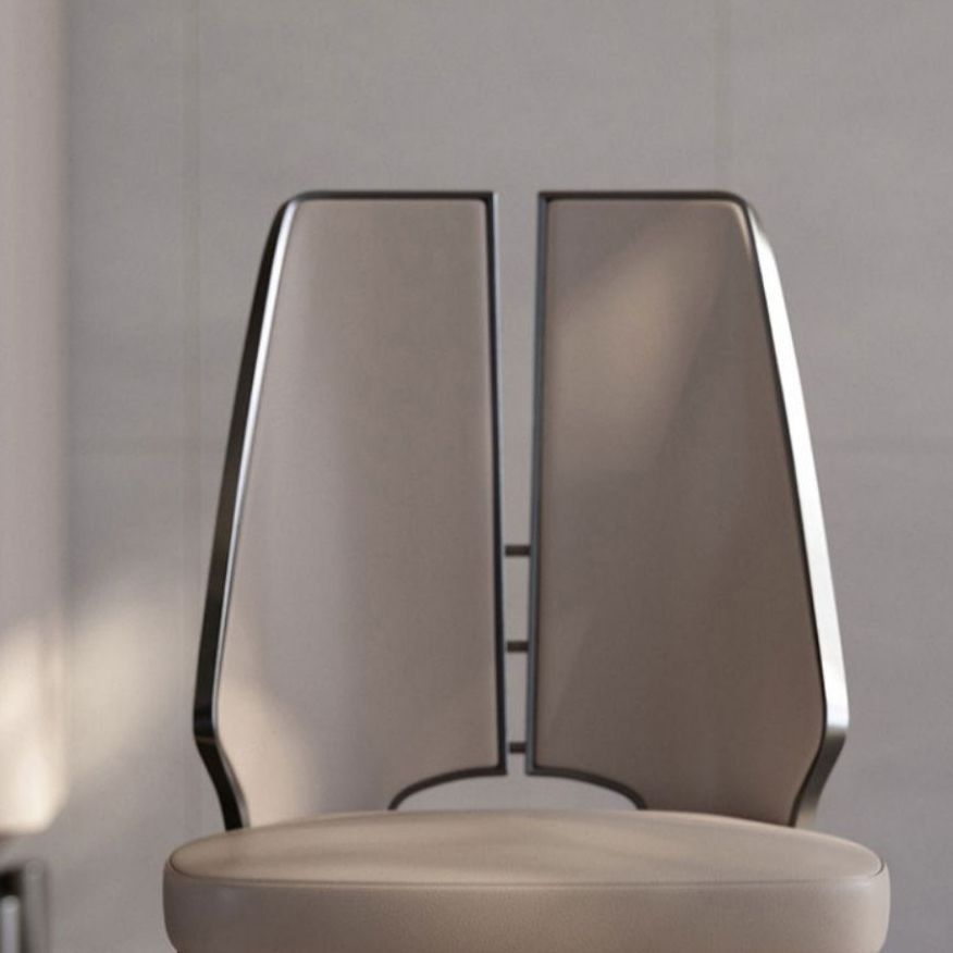 Glamstil Seitenstuhl Leder Metall Basis Esszimmer für Esszimmer