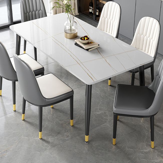 Rectangle Industrial Sintered Stone Dining Table 4 Legs Carbon Steel Base Table for Home Clearhalo ' dining_table' 'Dining Tables & Seating' 'Dining Tables' 'furn' 'furn_dining_table' 'Furniture' 'furniture_dining_table' 'Kitchen & Dining Furniture' 'kitchen&dining_furn' 'kitchen' 'kitchen_dining_table' 1200x1200_37c88859-5bca-4c52-b9c6-26f61f9b6e2d