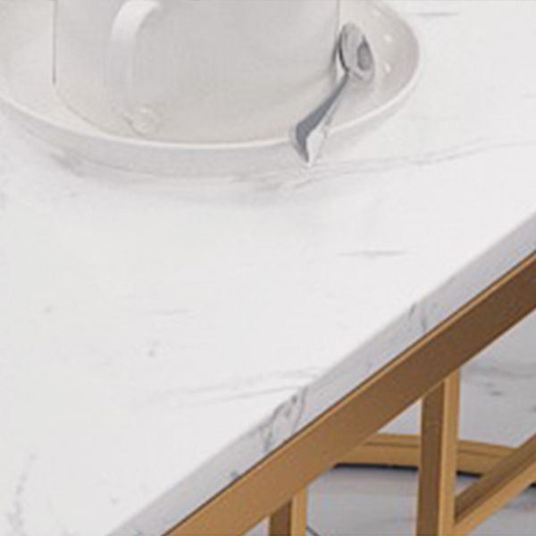 Faux Marble Bistro Bar Table Gold Frame Bar Table for Dining Room Clearhalo 'Bar Furniture' 'Bar Tables' 'bar_tables' 'furn' 'furn_bar_tables' 'Furniture' 'Kitchen & Dining Furniture' 1200x1200_37ca4df3-f405-4102-8867-2732055a86a5