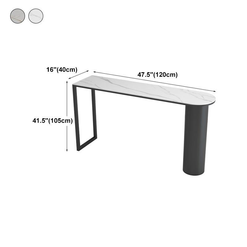 Minimalism Bar Table 42-inch Height Stone Top and Metal Base Bistro Table Clearhalo 'Bar Furniture' 'Bar Tables' 'bar_tables' 'furn' 'furn_bar_tables' 'Furniture' 'furniture_bar_tables' 'Kitchen & Dining Furniture' 1200x1200_37cc138e-185e-40ac-8a9b-3b420eef1a0d