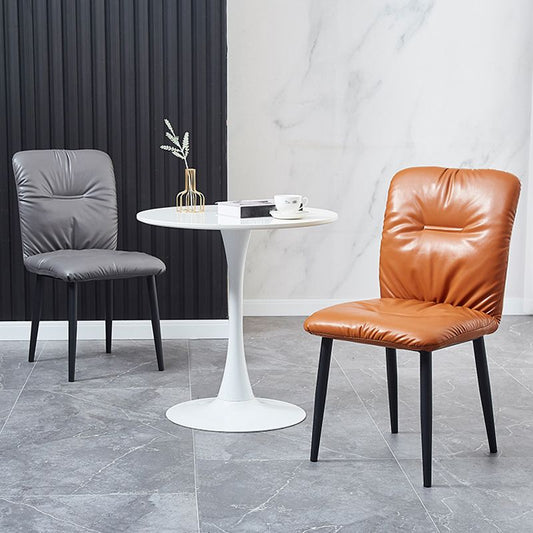 Dining Room Side Chairs Industrial Faux Leather Kitchen Chair for Home