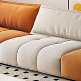 Tufted Loose Back Sofa with Chaise Nordic Pillow Top Arm Sofa in Orange and White Clearhalo 'furn' 'furn_sectionals' 'Furniture' 'Living Room Furniture' 'Sectionals' 1200x1200_37ccc4bf-0e3a-4b3d-8b10-0e882bdd4016