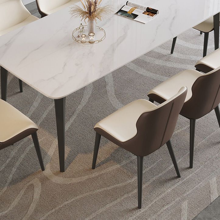 Medieval Modern Stone Dining Table 4 Legs Rectangle Table for Kitchen