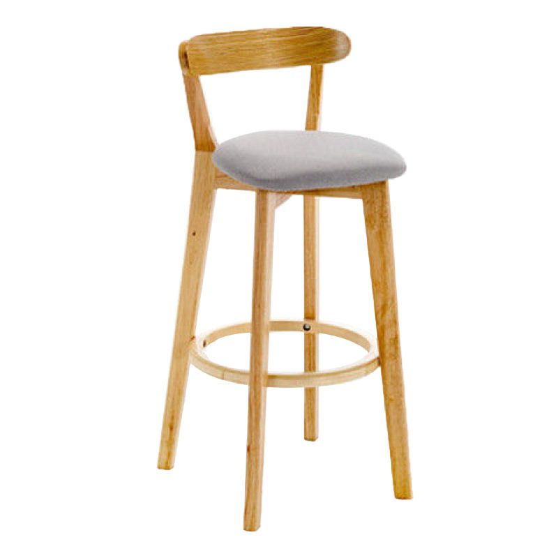 Industrial Backrest Counter Stool Rubber Wood Cafe Bar Stool with Cushion and Pedal Clearhalo 'Bar Furniture' 'Bar Stools' 'bar_stools' 'furn' 'furn_bar_stools' 'Furniture' 'Kitchen & Dining Furniture' 1200x1200_37ce3c87-63bd-4fe0-a7a6-f56a3da23272