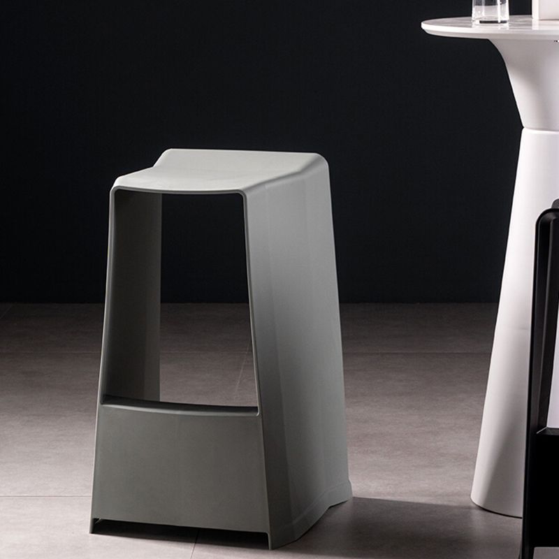 Modern Style Plastic Counter Stool Armless Barstool with Footrest Clearhalo 'Bar Furniture' 'Bar Stools' 'bar_stools' 'furn' 'furn_bar_stools' 'Furniture' 'Kitchen & Dining Furniture' 1200x1200_37ce6362-0efe-4957-85b5-ff9f8b4442c6