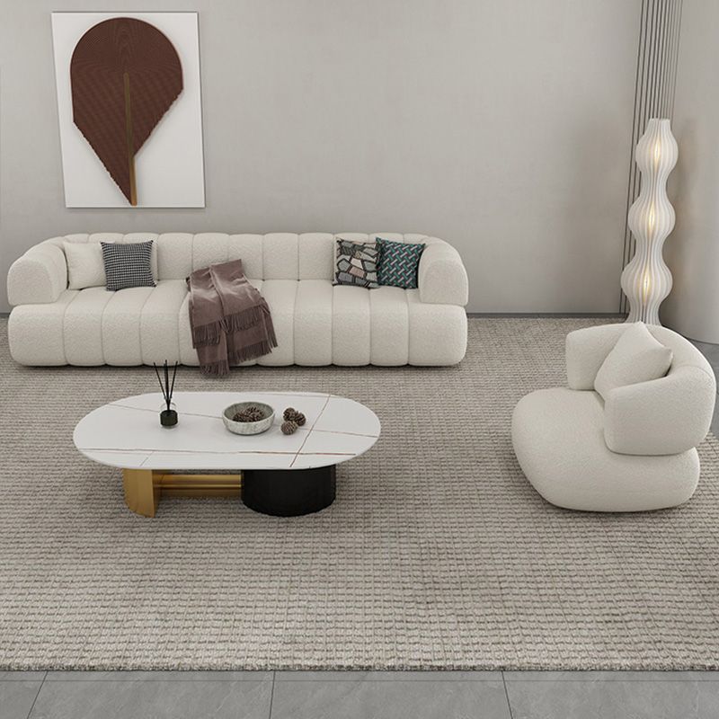 Almohadas de tela de sofá contemporáneas de 31 "de ancho asientos estacionarios blancos