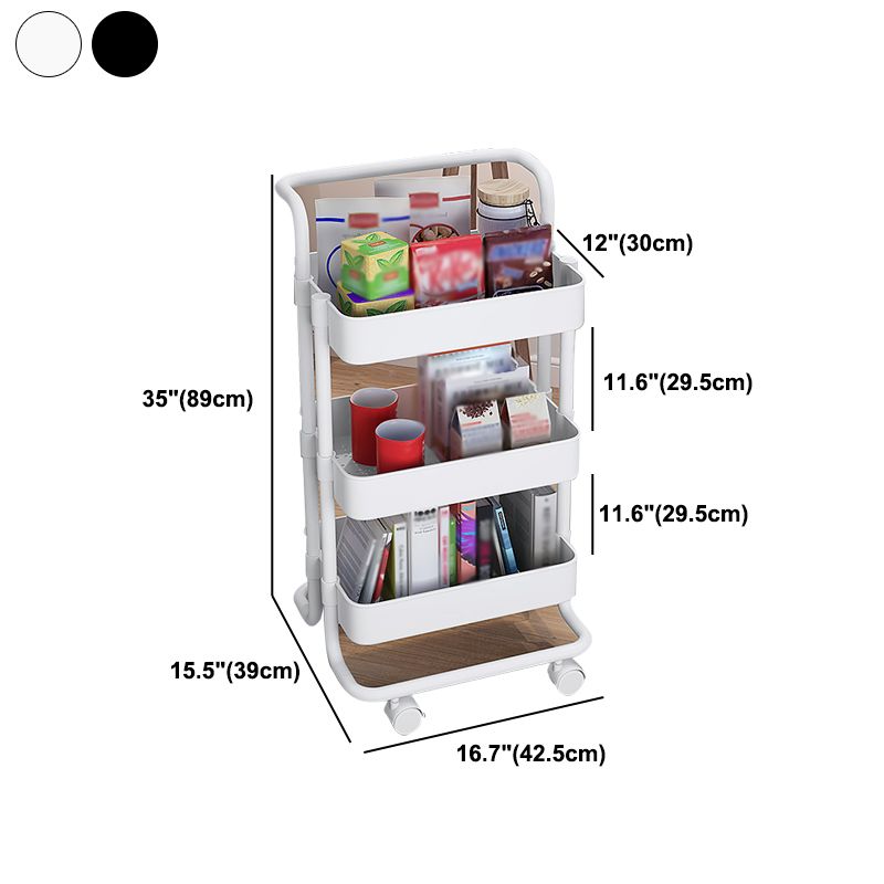 Metalen frame open etagere boekenplank moderne verticale boekenkast met caster wielen