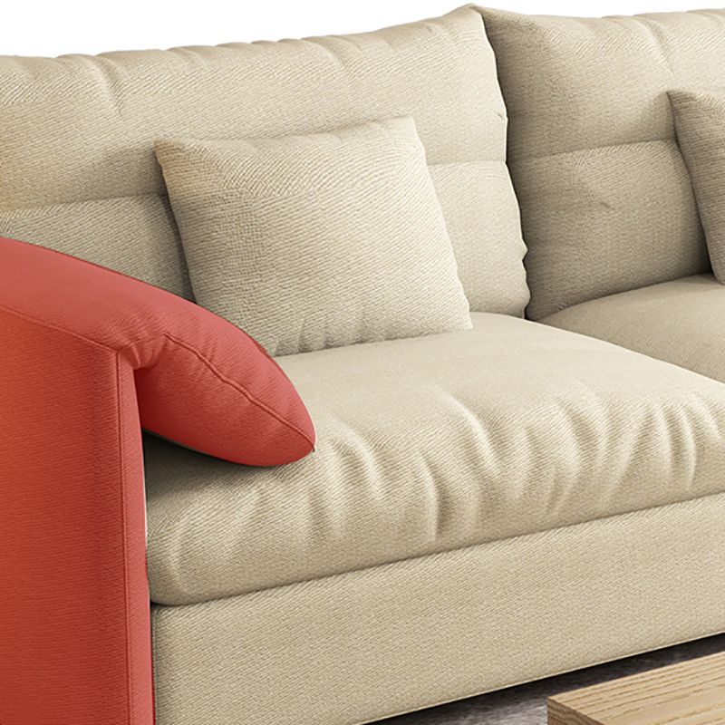 Beach Biscuit Back Standard Sofa 27.6"High Pillow Top Arm Sofa, Beige Clearhalo 'furn' 'furn_sofas' 'Furniture' 'furniture_sofas' 'kitchen' 'kitchen_sofas' 'Living Room Furniture' 'Sofa' 'sofas' 1200x1200_37d0428c-51db-4674-9c0d-7413a2390d54
