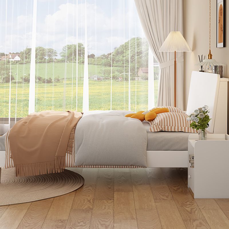 Solid Wood Standard Bed Modern White Bed Frame with Headboard Clearhalo 'Bedroom Furniture' 'Beds' 'furn' 'furn_beds' 'Furniture' 1200x1200_37d45a3f-d109-4e25-8f15-edea702a074c