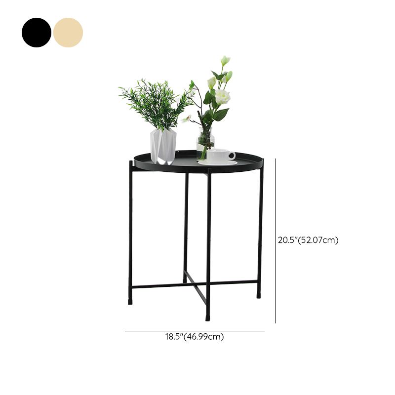 Round Shape Sofa Side Accent Table Tray Top Modernistic Bedroom End Table