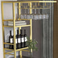 Glam Style Stone Top Counter Table 42-inch Height Table with Wine Rack for Dining Room Clearhalo 'Bar Furniture' 'Bar Tables' 'bar_tables' 'furn' 'furn_bar_tables' 'Furniture' 'furniture_bar_tables' 'Kitchen & Dining Furniture' 1200x1200_37d483db-c64e-4e80-8af3-c7ca51e82195