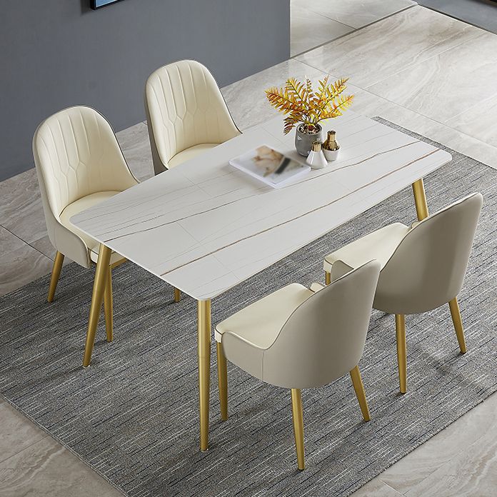 Metal and Slate Rectangular Table Glam Style Home Dining Table Clearhalo 'Dining Tables & Seating' 'Dining Tables' 'dining_table' 'furn' 'furn_dining_table' 'Furniture' 'Kitchen & Dining Furniture' 1200x1200_37d4f1d3-799d-460e-be1a-b7898650837c