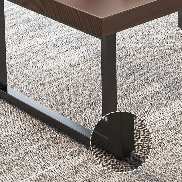 Escritorio de oficina rectangular industrial escritorio de escritura de madera maciza con patas de metal