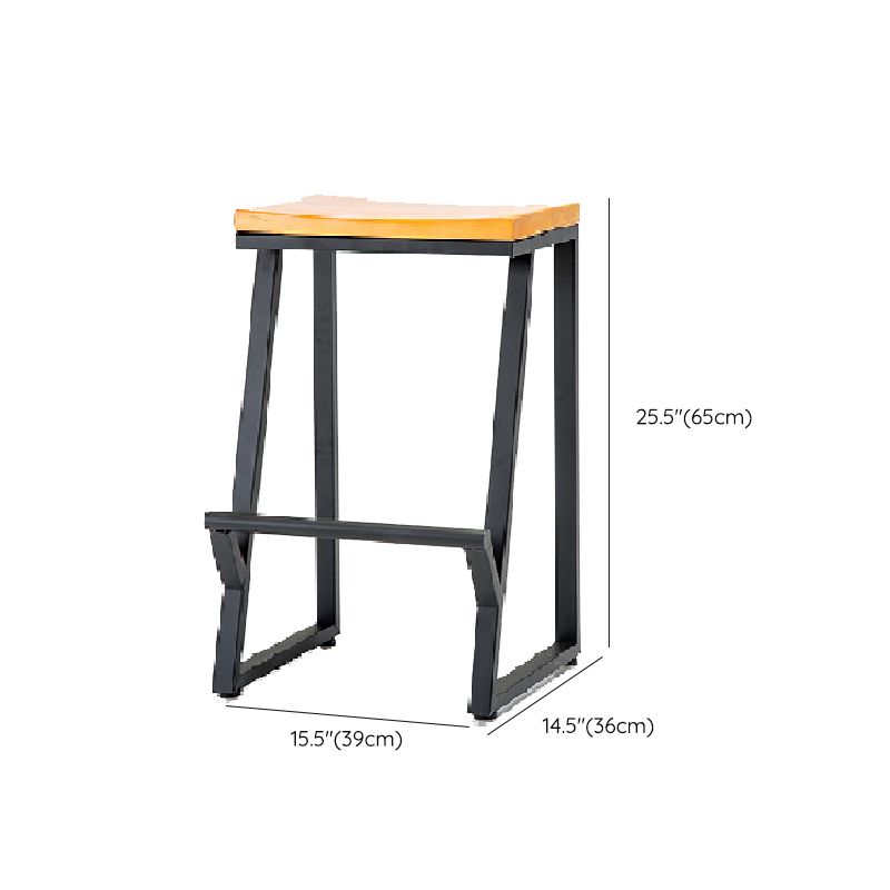 Contemporary Metal Counter Stool Wood Seat Bar Stool for Living Room Clearhalo 'Bar Furniture' 'Bar Stools' 'bar_stools' 'furn' 'furn_bar_stools' 'Furniture' 'Kitchen & Dining Furniture' 1200x1200_37d6ba4b-7bc2-4625-9a96-45690eddd471