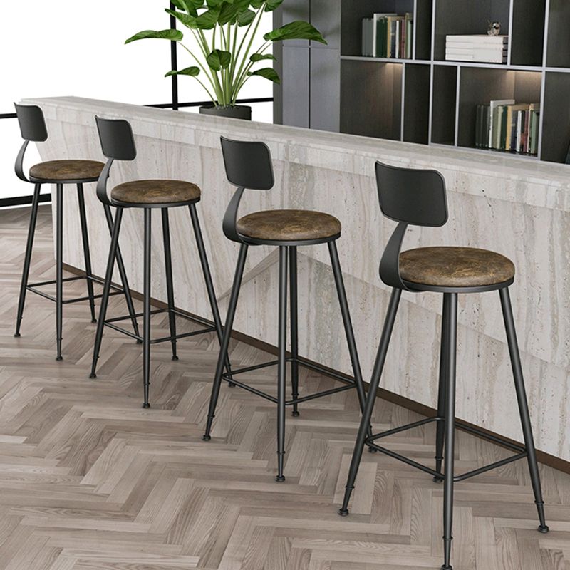 Modern Armless Backrest Counter Stool Iron Bar Stool with Seat and Pedal for Bar Clearhalo 'Bar Furniture' 'Bar Stools' 'bar_stools' 'furn' 'furn_bar_stools' 'Furniture' 'Kitchen & Dining Furniture' 1200x1200_37d8124d-3640-45e7-99db-bc55a7e153a6