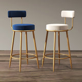 Sgabelli da bar sul retro lombare scandinavo in tessuto rotondo sedile poggiabolo