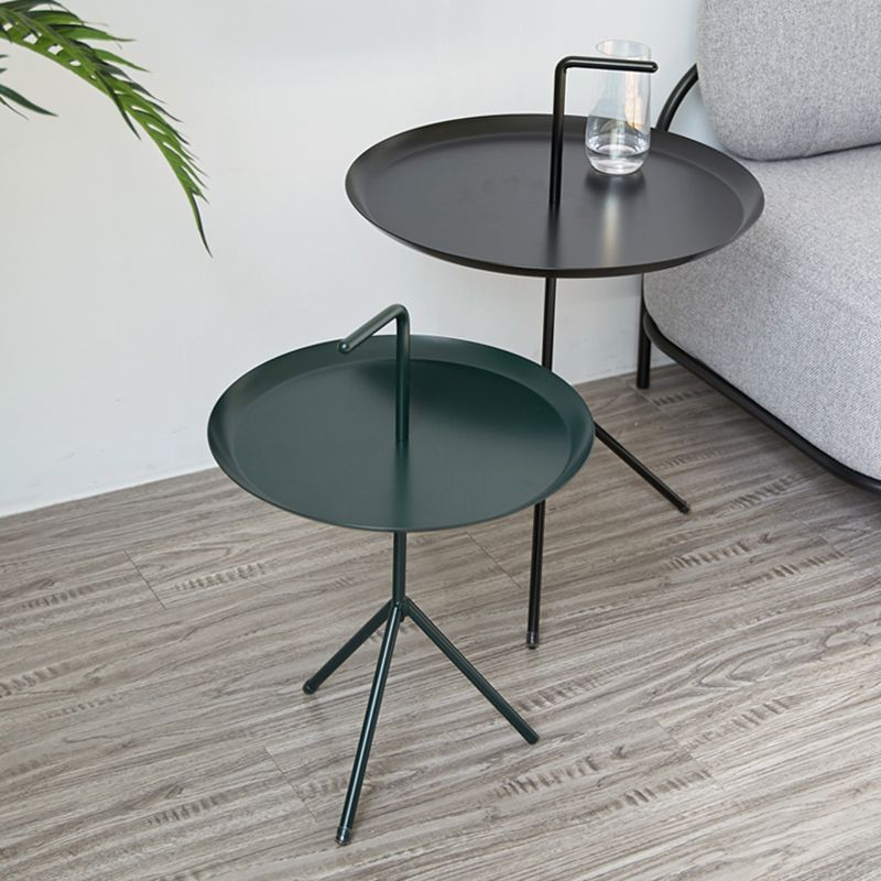 21.6"/25.5" Tall Metal Pedestal End Table Round Tray Top Side End Table Clearhalo 'Coffee & Accent Tables' 'End & Side Tables' 'end_side_table' 'Furniture' 'furniture_end_side_table' 'Living Room Furniture' 1200x1200_37de3521-a788-4cbd-ae43-cc61a9705fac