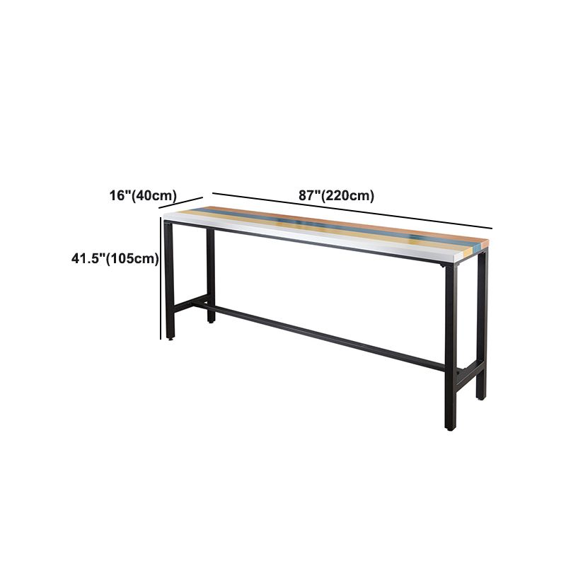 Wood Rectangle Top Bar Table 42-inch Height Industrial Style Bar Table Clearhalo 'Bar Furniture' 'Bar Tables' 'bar_tables' 'furn' 'furn_bar_tables' 'Furniture' 'furniture_bar_tables' 'Kitchen & Dining Furniture' 1200x1200_37de9387-0bef-42ed-ba0d-7bcc52f228c7