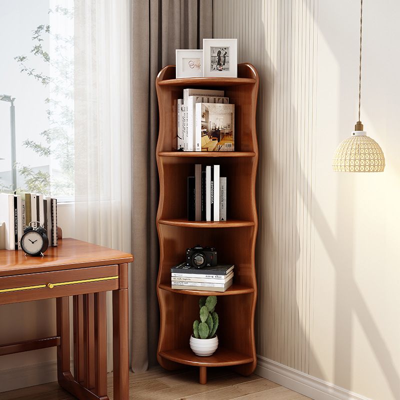 Rubber-Wood Bookshelf Closed Back Bedroom Modern Bookshelf 16" W X 63" H